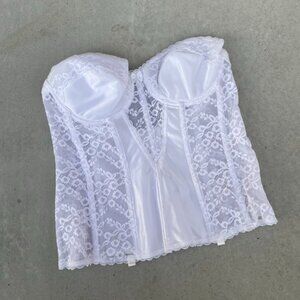 White Lace Bustier Top